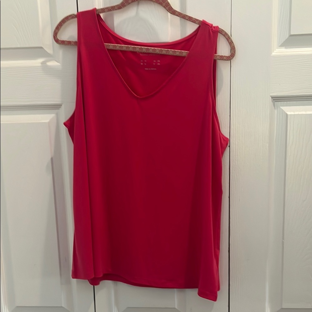 Susan Graver Red Tank Top Sleeveless Classic
